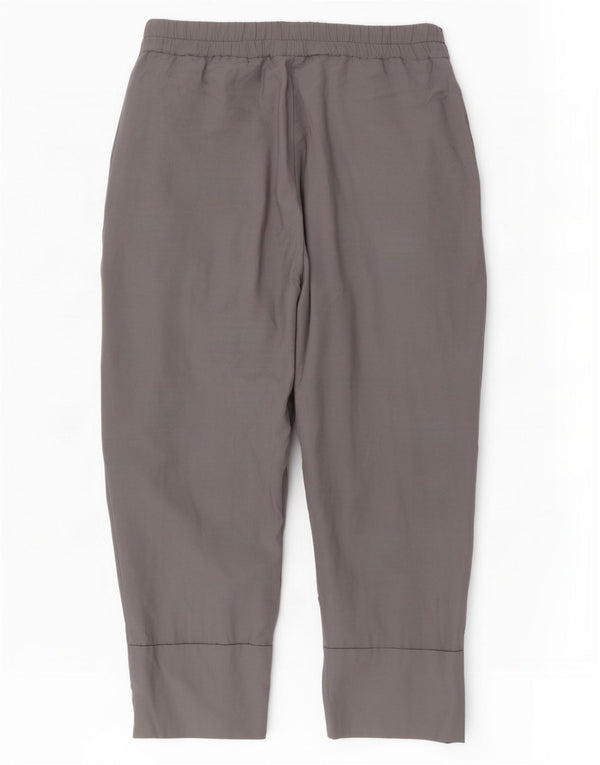 Zara Dame Højtalje Capri Bukser XL W36 L24 Grå Viscose