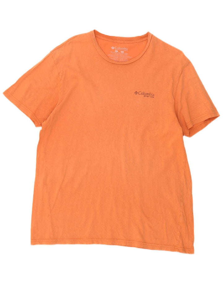 Columbia Herre Grafisk T-Shirt Top Stor Orange Bomuld