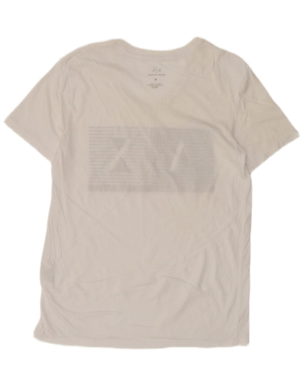 Armani Exchange Herre grafisk T-shirt Top Medium Hvid Bomuld