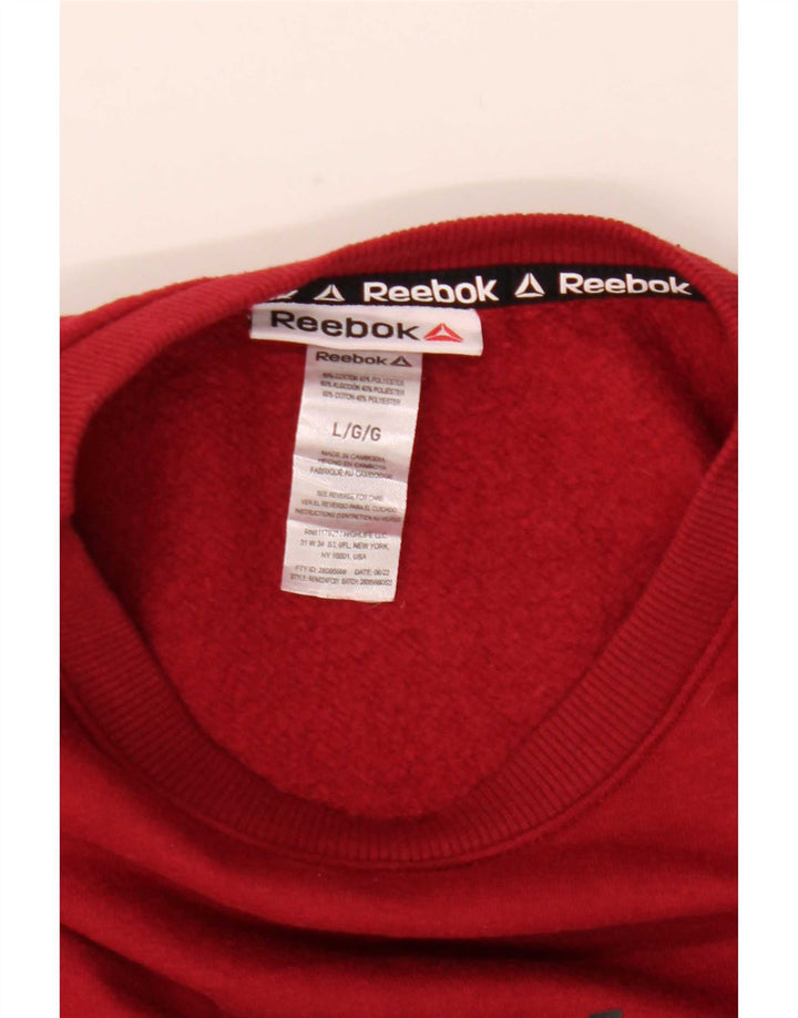 Reebok Herre Grafisk Sweatshirt Jumper Stor Rød Bomuld