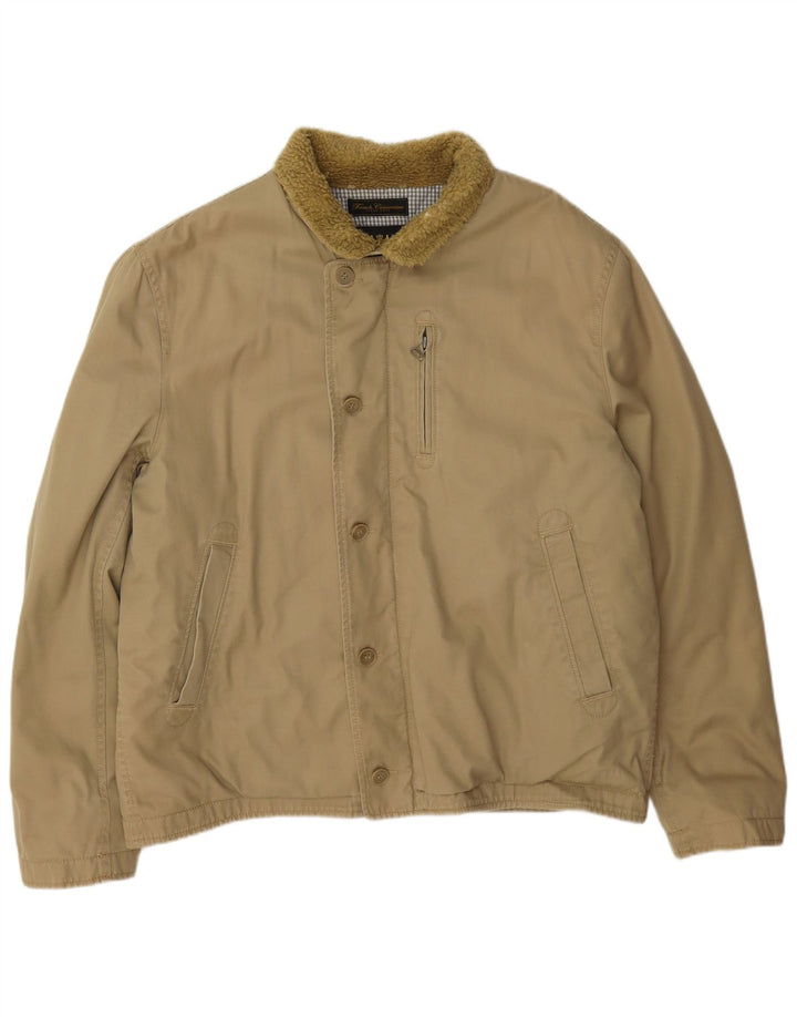 French Connection Herre Windbreaker Jacket UK 42 XL Beige Bomuld