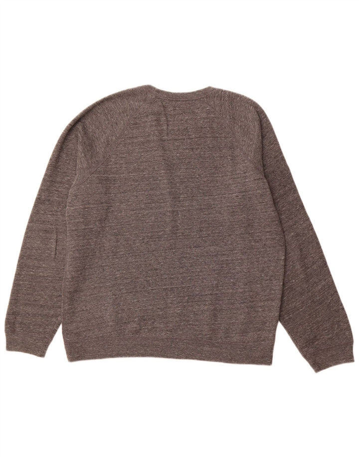 JACK WILLS Herre grafisk rund hals sweater XL Grå Flecked Bomuld