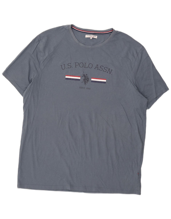 U.S. Polo Assn. Herre grafisk T-shirt top 3XL blå bomuld