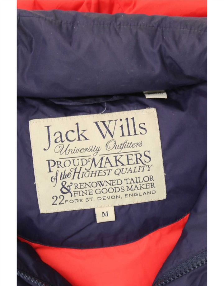 Jack Wills Herre Hooded Padded Gilet UK 38 Medium Navy Blue Polyester