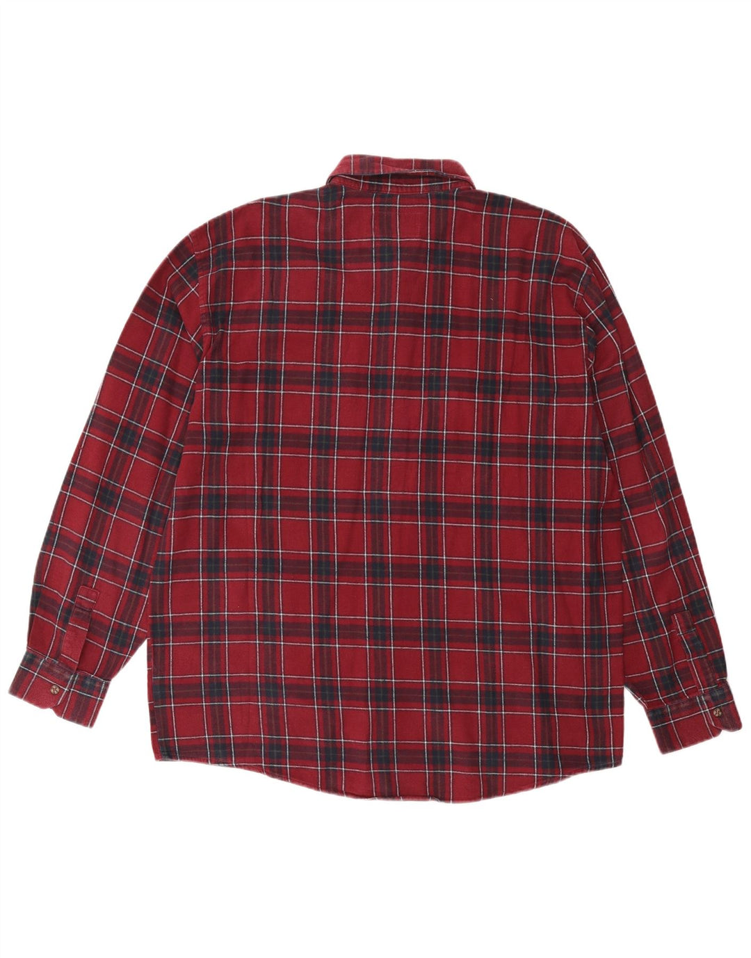 EUROPÆISK PROJEKT Herre Flanelskjorte XL Burgund ternet bomuld