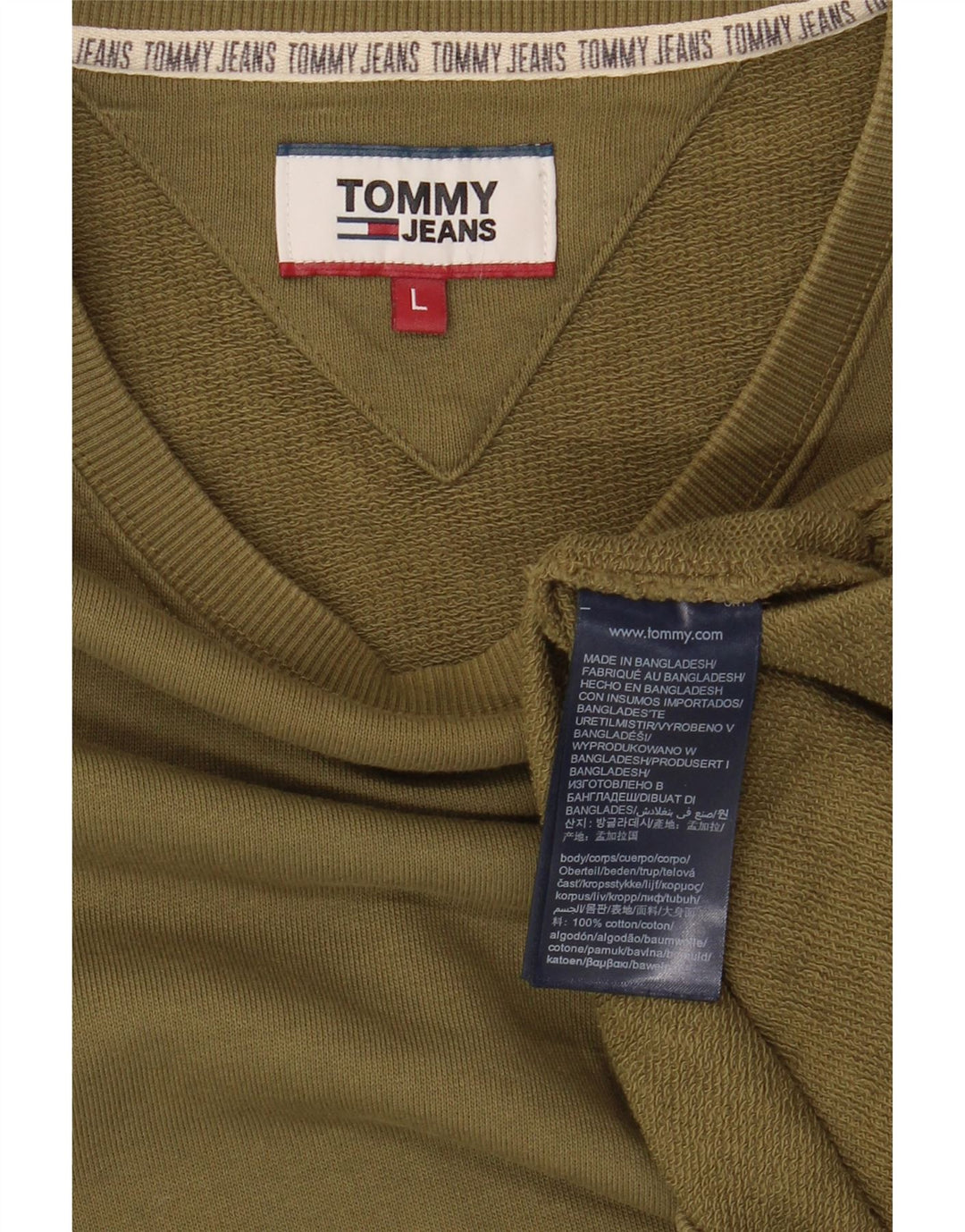 Tommy Hilfiger Herre Sweatshirt Jumper Stor Khaki Bomuld