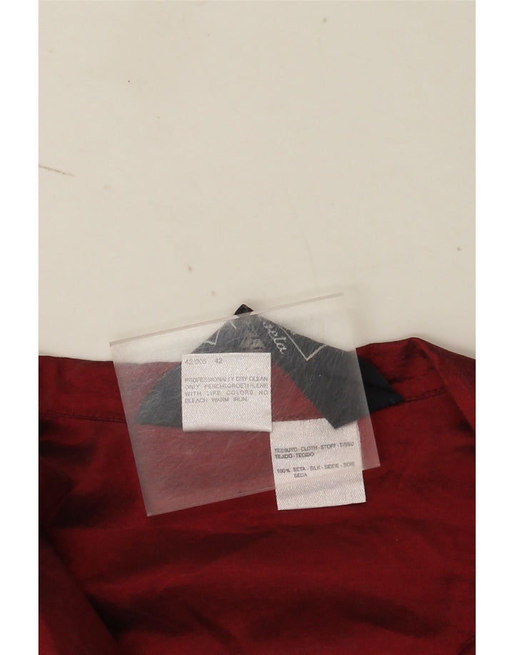 Max Mara Dame Weekend Kortærmet Skjorte Bluse IT 42 Medium Burgundy