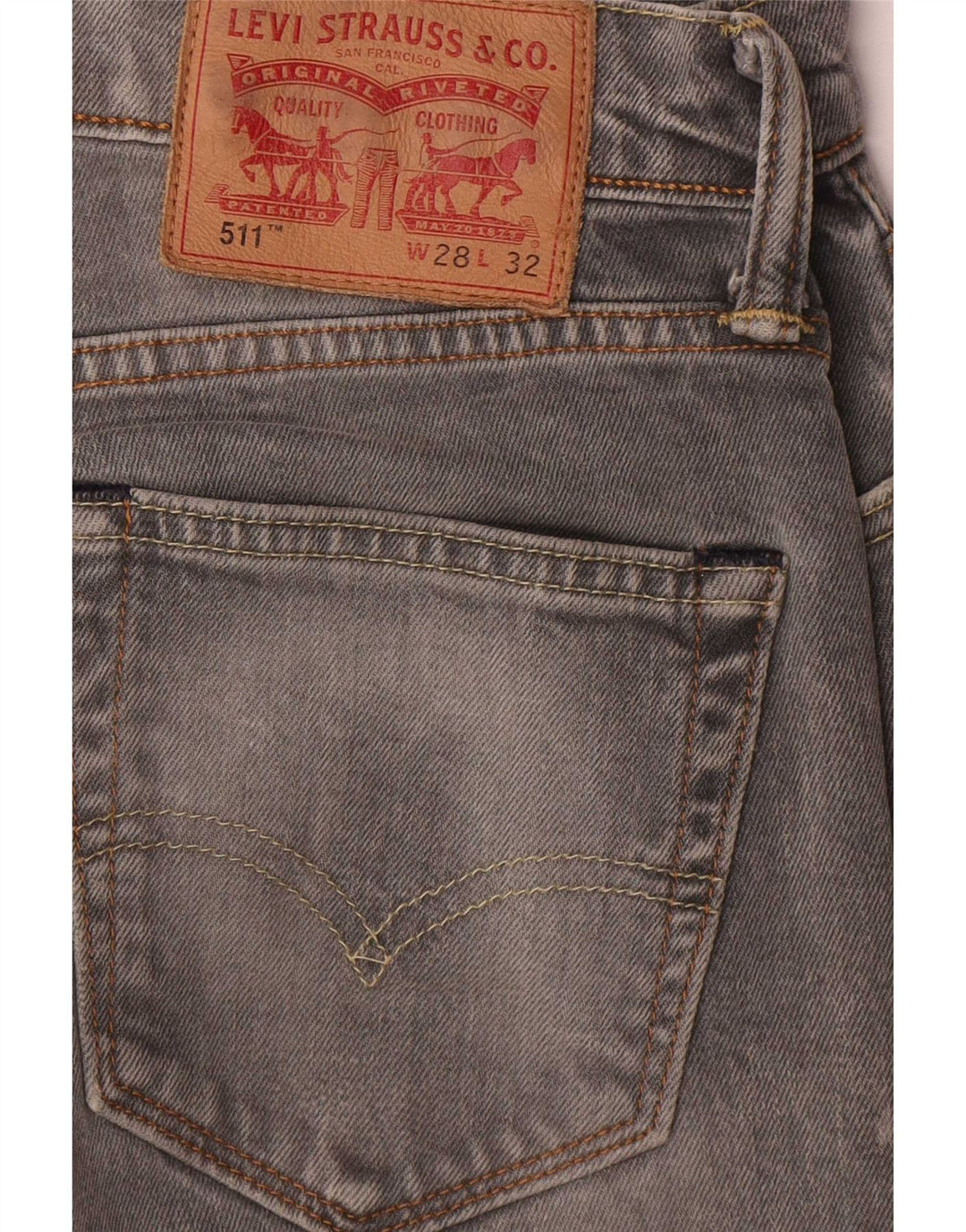 Levi's Herre 511 Slim Jeans W28 L32 Grå Bomuld
