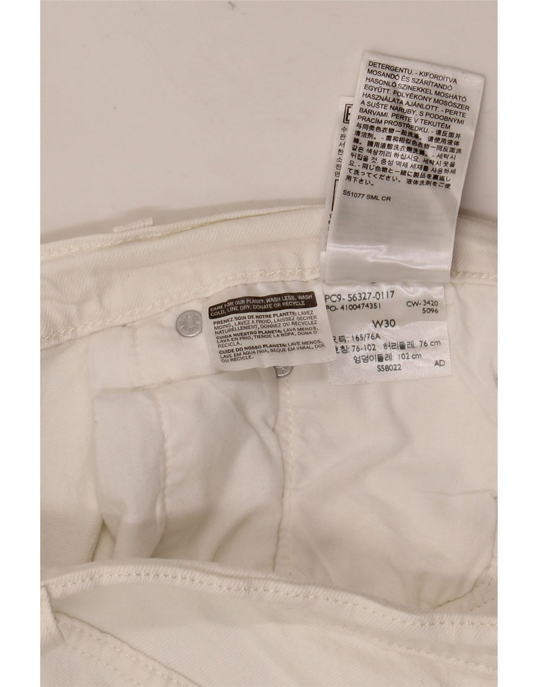 LEVI'S Womens 501 denimshorts W30 Medium White Bomuld