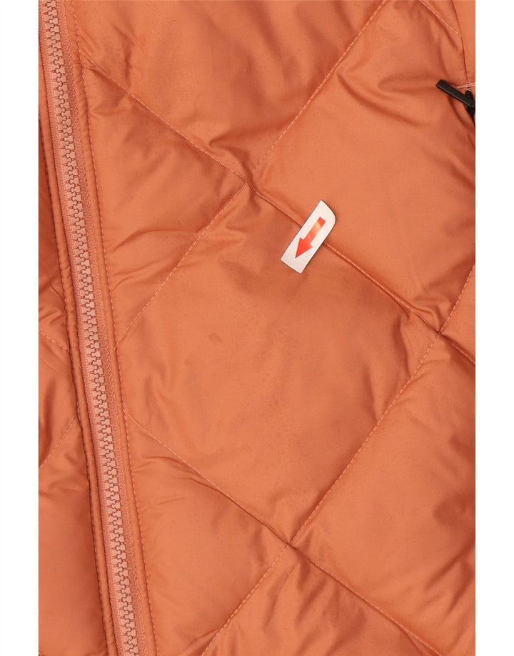 Columbia polstret jakke med hætte til kvinder UK 14 Medium Orange Polyester