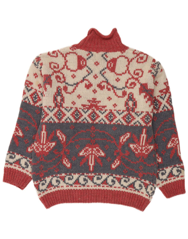 Vintage Dame Turtle Neck Jumper Sweater UK 16 Large Multicolor