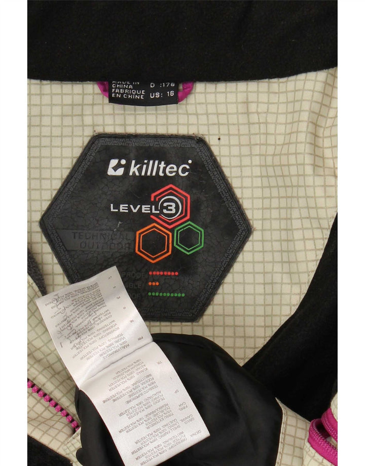 Killtec piger vindjakke 15-16 år beige ternet polyester