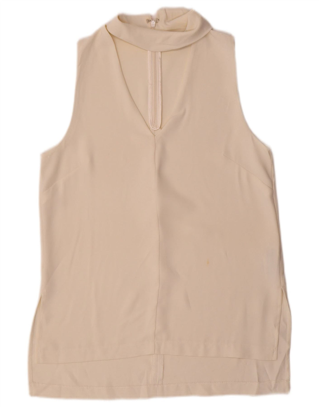 Topshop Dame ærmeløs bluse Top UK 10 Small Off White Polyester