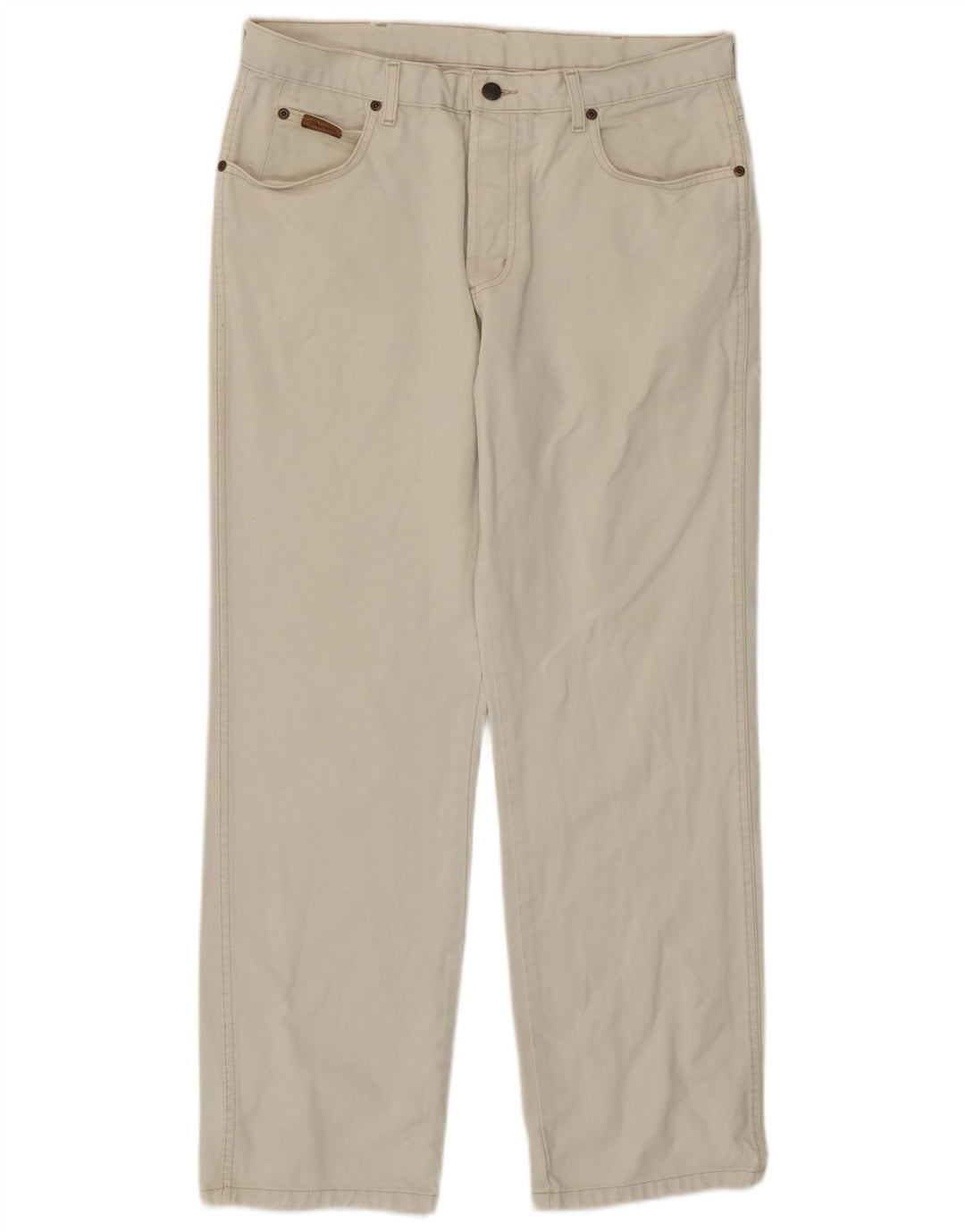 Wrangler Straight Jeans til mænd W34 L30 Off White Bomuld