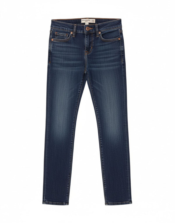 ABERCROMBIE & FITCH Super Skinny Jeans til drenge 11-12 år W24 L26 Blå