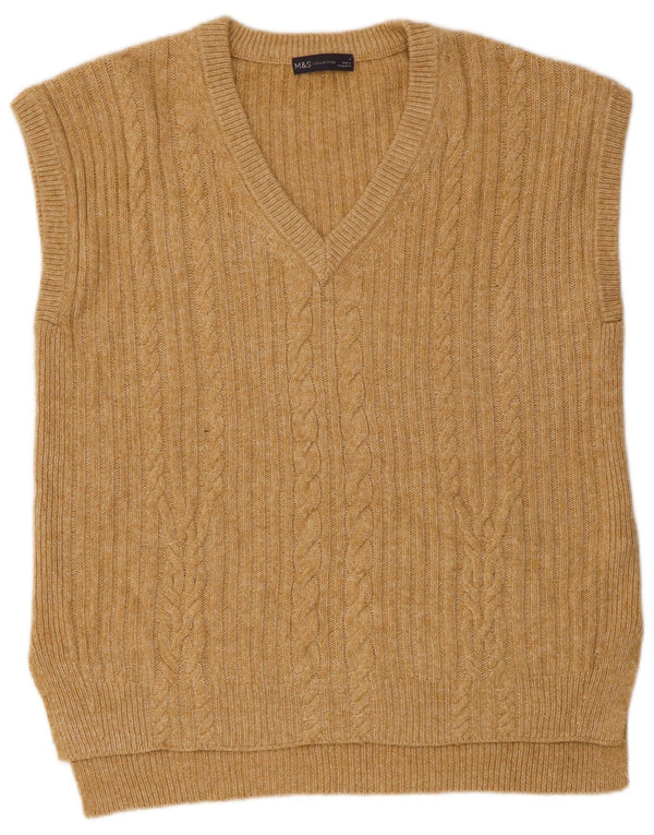 MARKS & SPENCER Herrevest Tank Top Medium Beige Bomuld