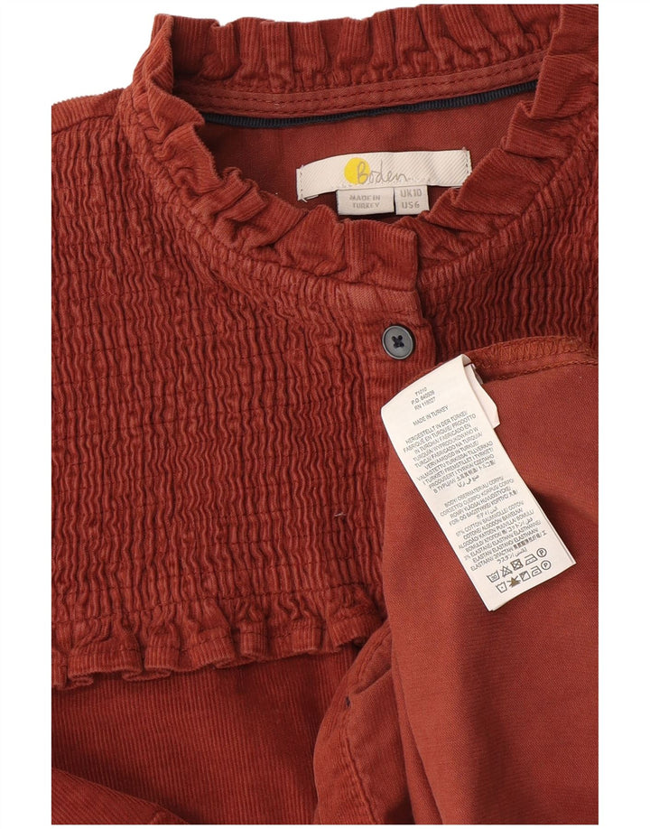 Boden Dame Oversized Corduroy Shirt UK 10 Small Brown Bomuld