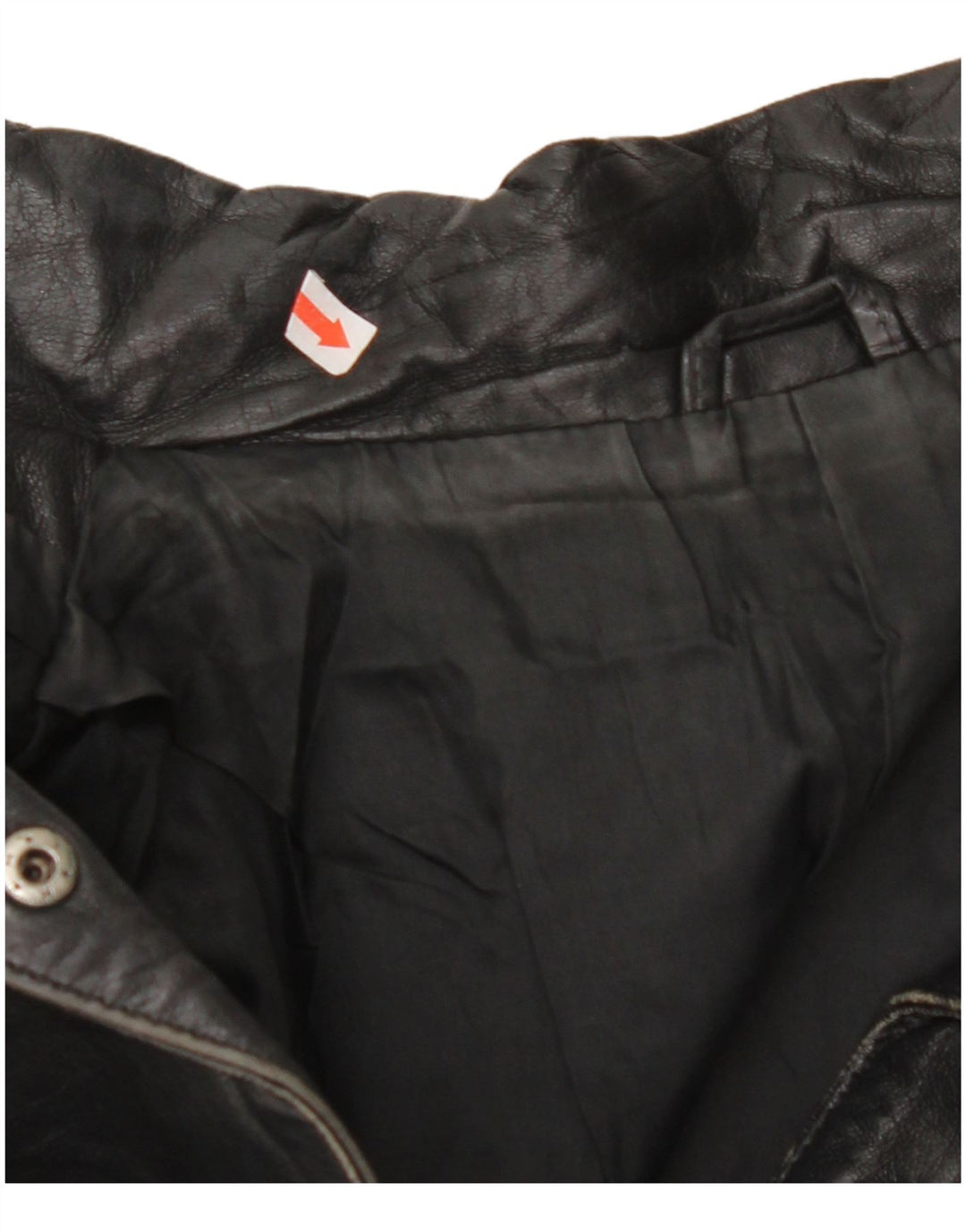 VINTAGE Oversized læderjakke til kvinder EU 42 Stor sort læder