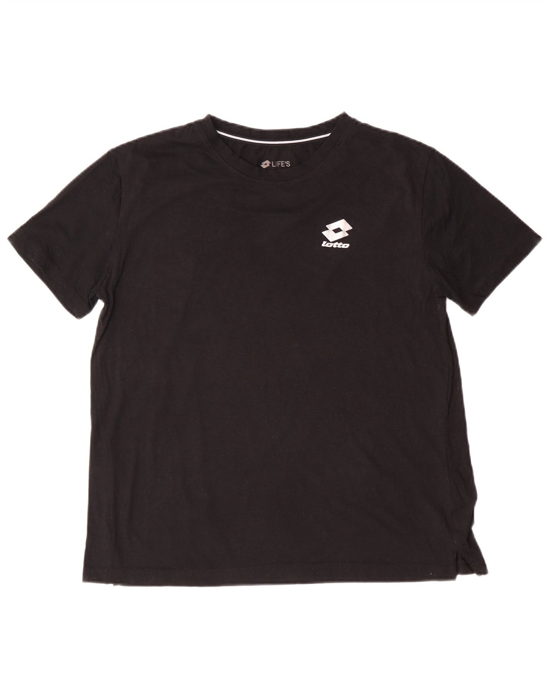 LOTTO Dame T-Shirt Top UK 16 Stor Sort Bomuld