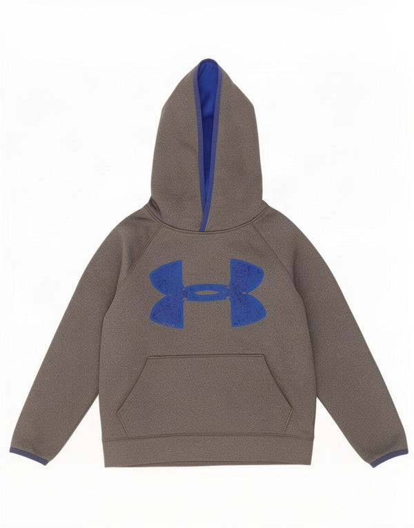 Under Armour Boys Cold Gear Grafisk hættetrøje 7-8 år Lille Grå