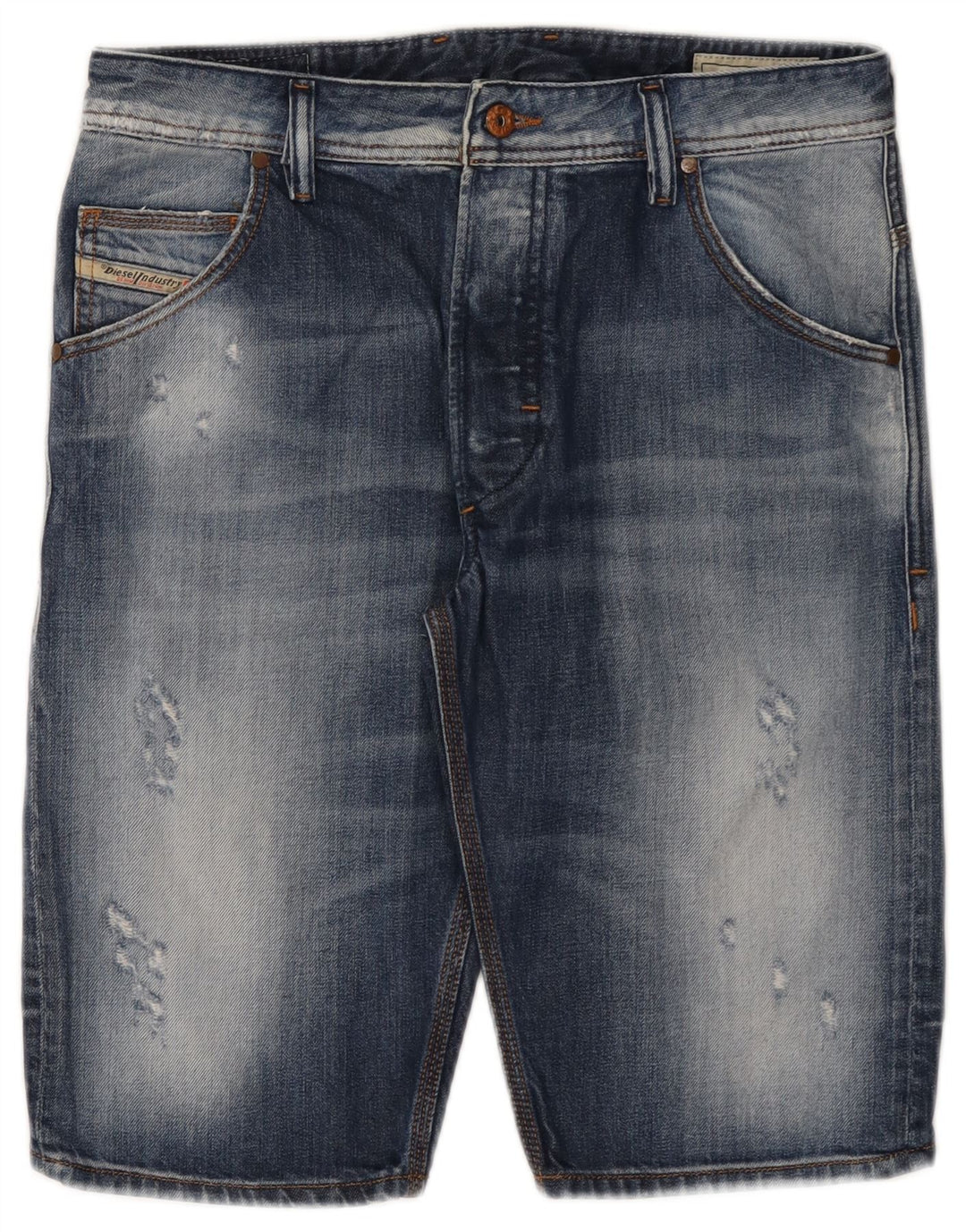 Diesel Herre Distressed Denim Shorts W29 Små blå bomuld