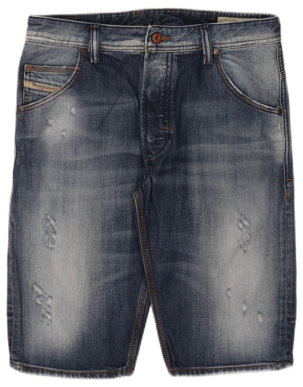 Diesel Herre Distressed Denim Shorts W29 Små blå bomuld