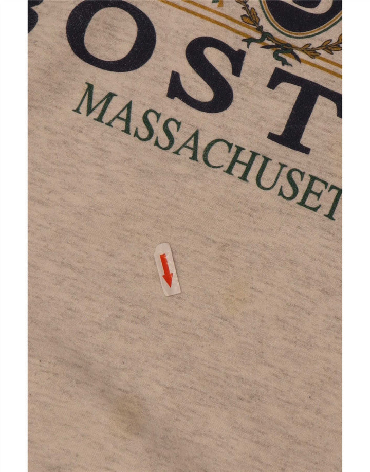 Boston Herre Grafisk Sweatshirt Jumper XL Grå Bomuld