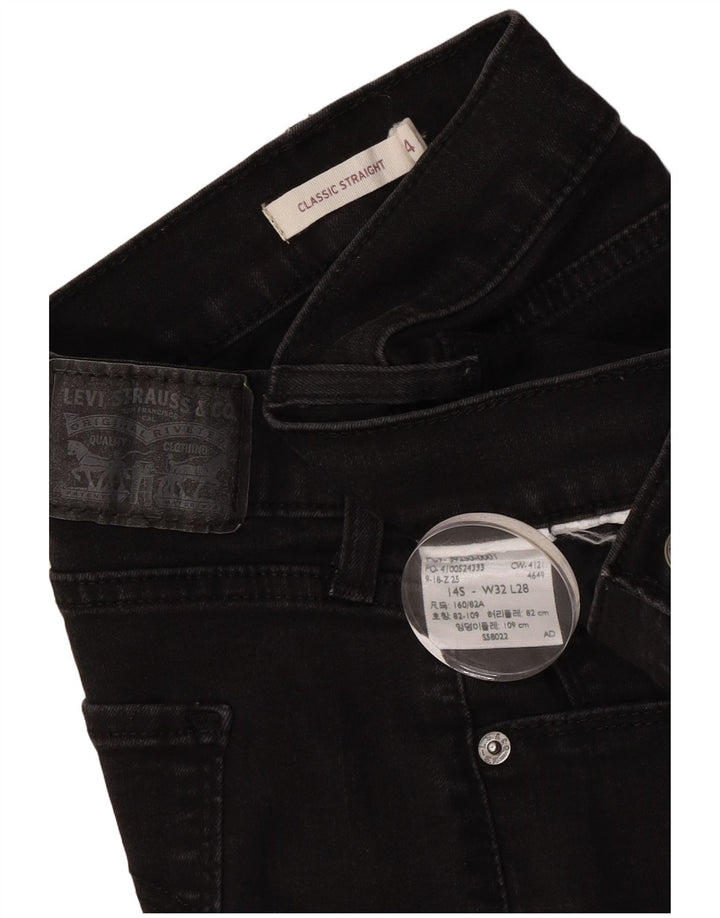 Levi's Dame Klassiske Straight Jeans US 14 XL W32 L28 Sort