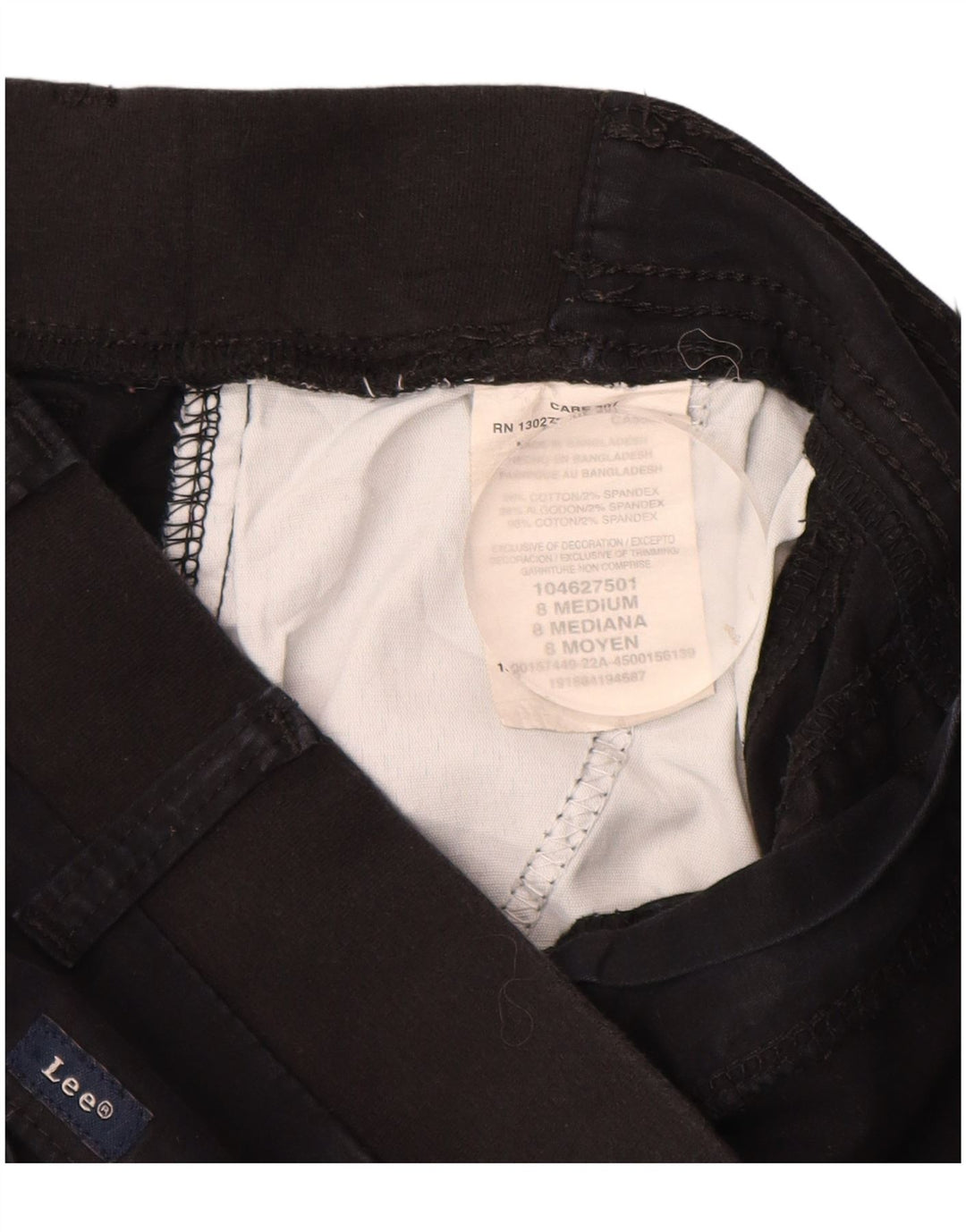 Lee Womens Mid Rise Relaxed Fit Cargo Shorts US 8 Medium W30 Black Bomuld