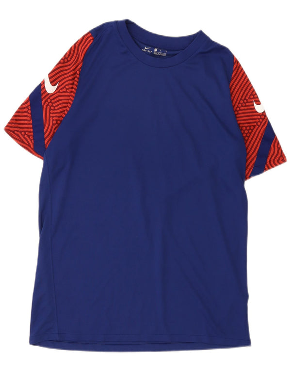 Nike Herre Dri Fit grafisk T-shirt Top Stor blå farveblok