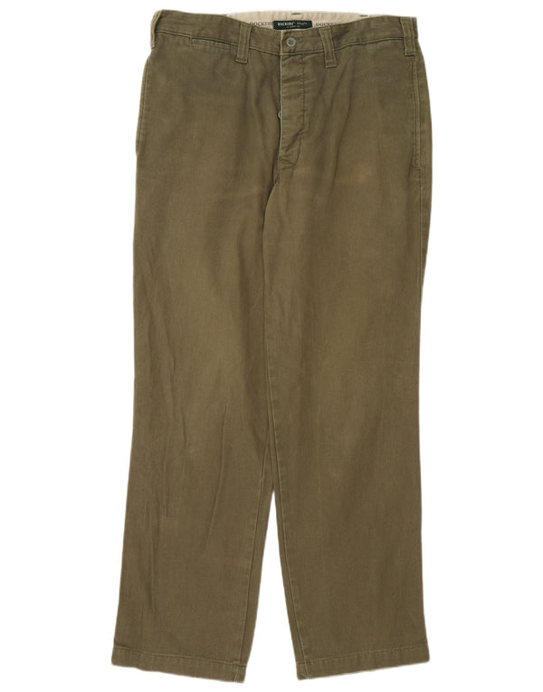 Dockers Straight Chino-bukser til mænd W33 L31 Khaki Bomuld