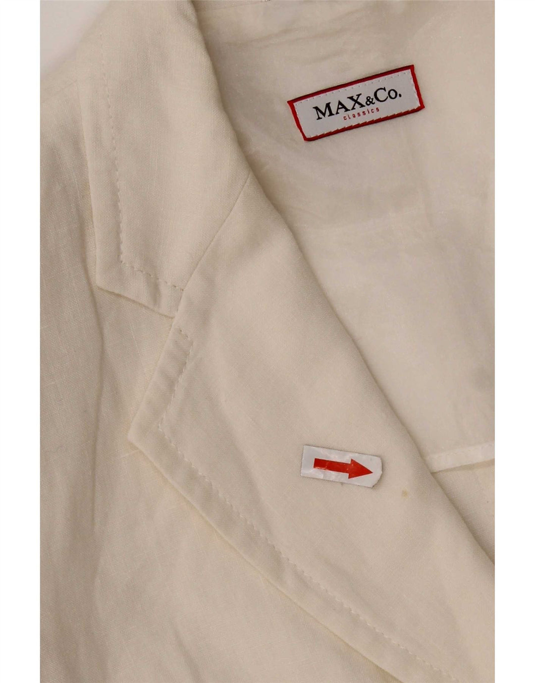 Max & Co. Dame 3-knaps blazerjakke UK 8 Small White Linen