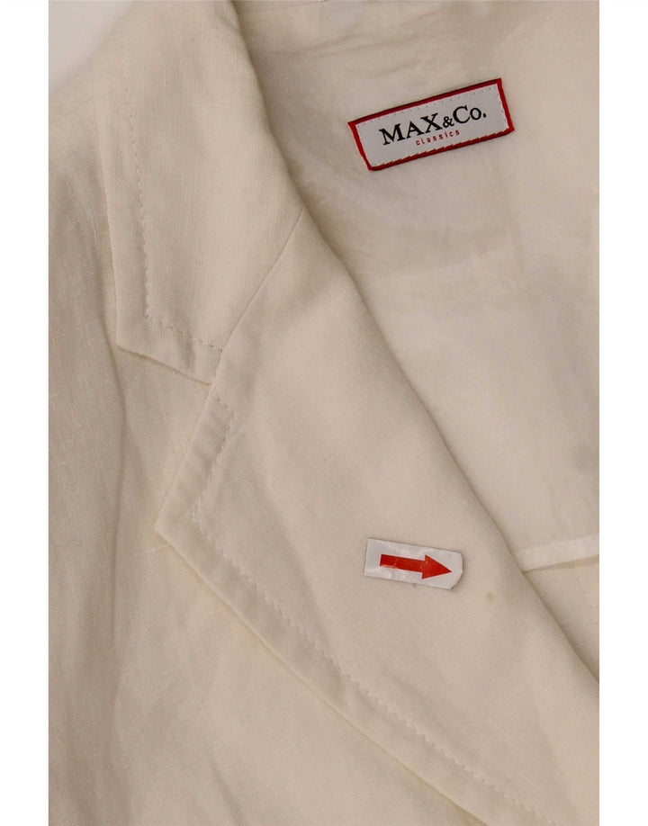 Max & Co. Dame 3-knaps blazerjakke UK 8 Small White Linen