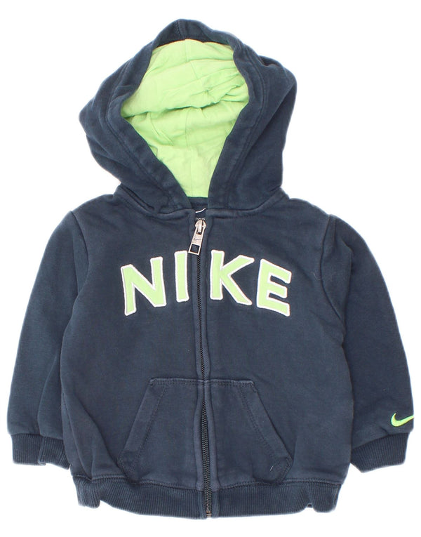 Nike Baby Boys grafisk hættetrøje med lynlås 9-12 måneder marineblå bomuld