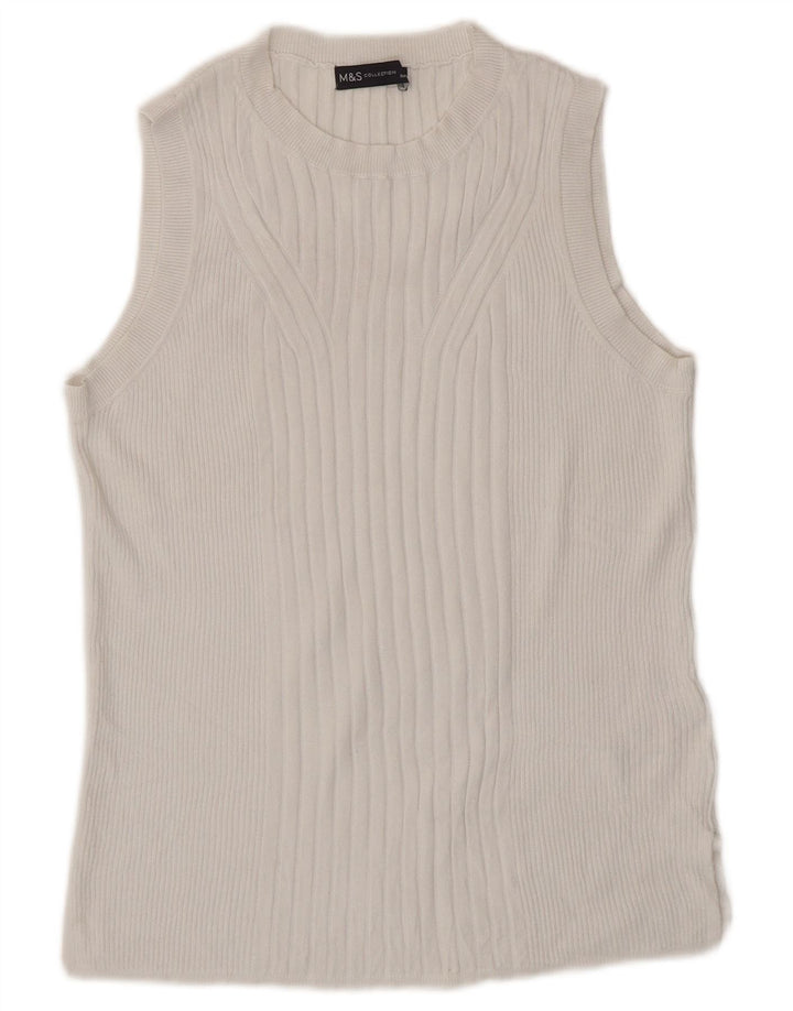 Marks & Spencer Damevest Tank Top UK 14 Large White Viscose