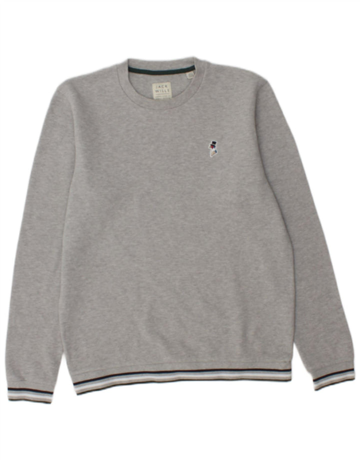 JACK WILLS Mens Sweatshirt Jumper Small Grey Cotton