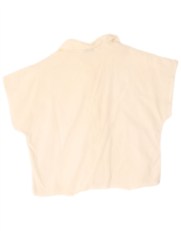Cacharel Womens Crop kortærmet skjortebluse UK 14 Medium White