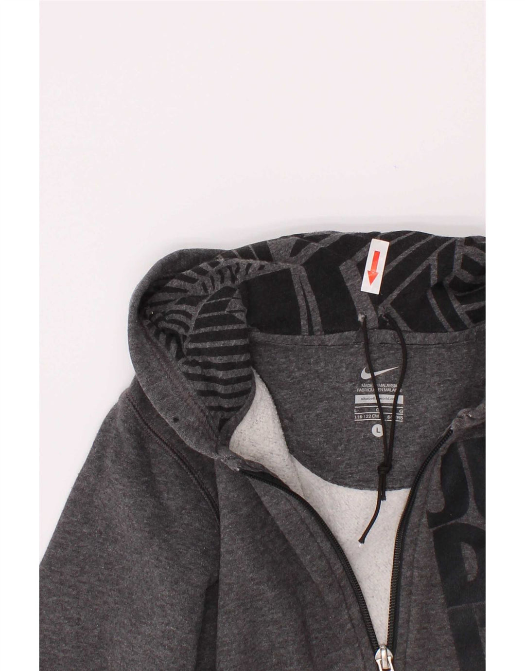 Nike Boys Graphic Zip Hoodie Sweater 6-7 Years Grå