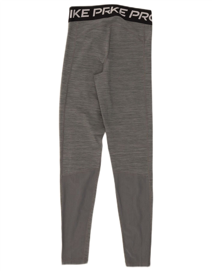Nike Dame Dri Fit Grafiske Leggings UK 8 Small Grey Flecked