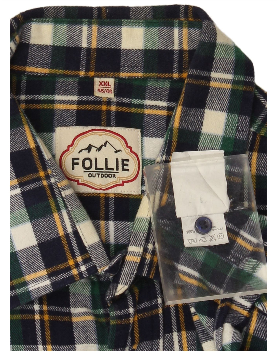 Follie Herre flannelskjorte str. 45/46 2XL Flerfarvet ternet bomuld