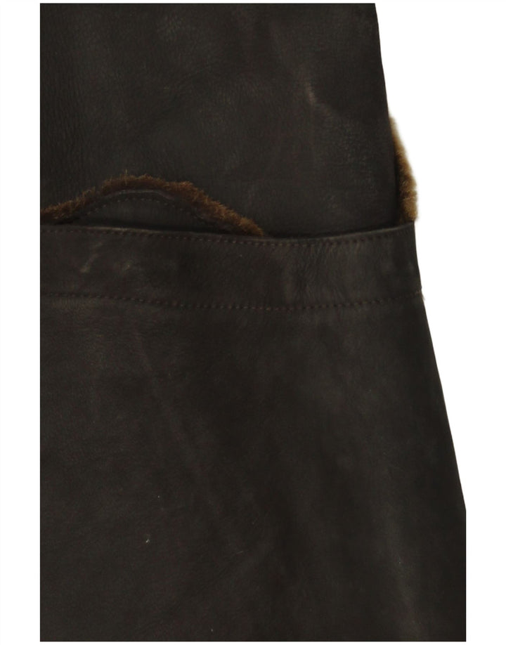 VINTAGE Dame Ruskind Overfrakke UK 16 Stor Brun