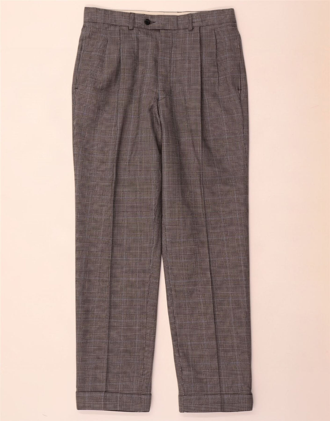 Marks & Spencer Herre St. Michael Pegged Suit Bukser W32 L31 Grå ternet