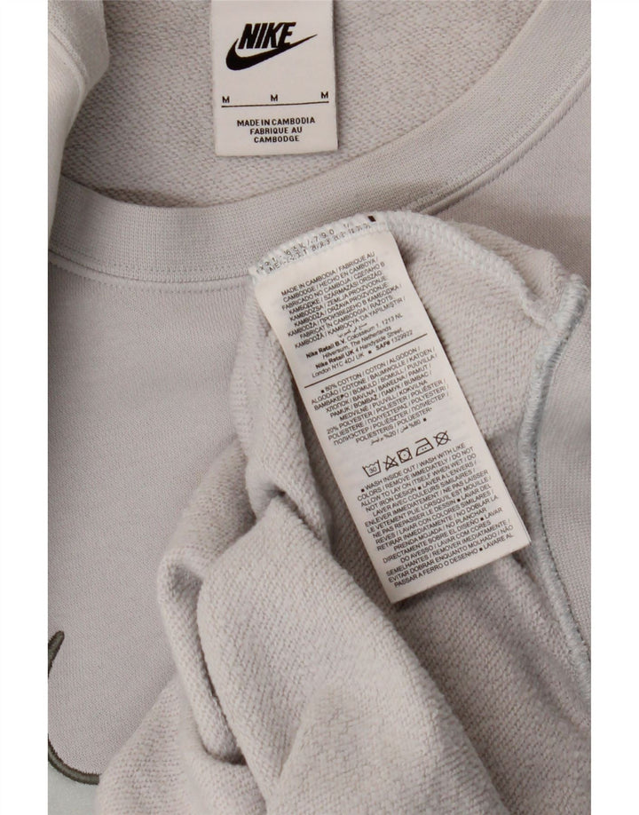 Nike Dame Grafisk Sweatshirt Jumper UK 14 Medium Grey Bomuld