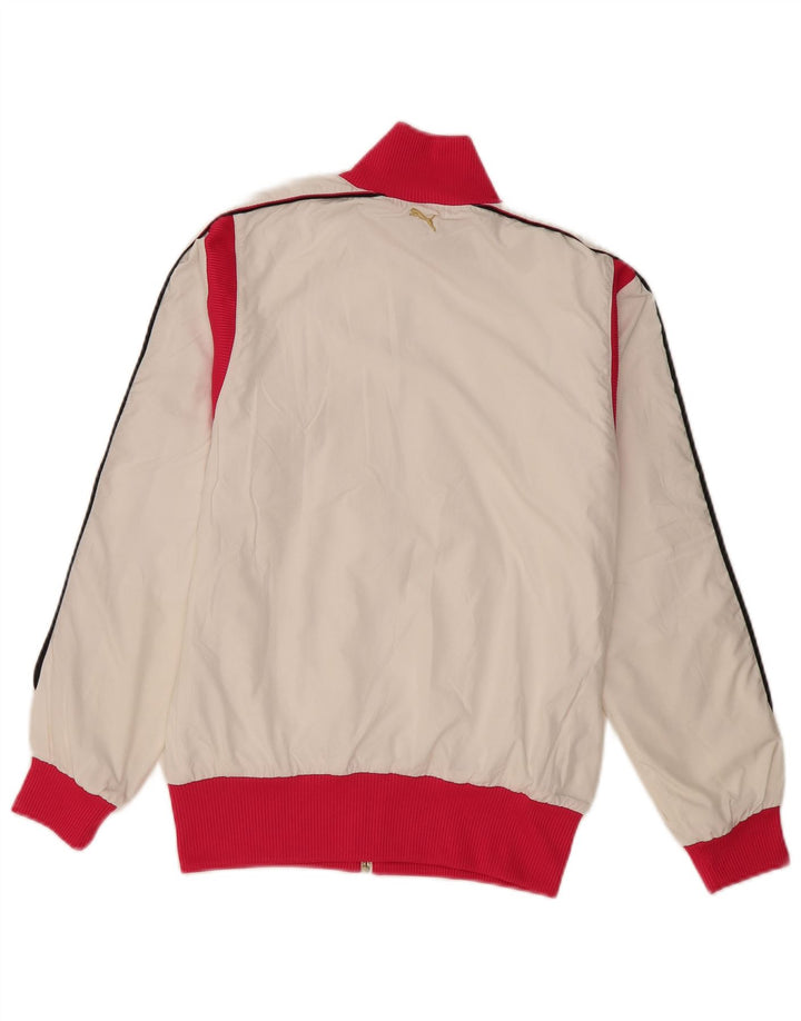 Puma træningsdragt topjakke til kvinder UK 10 Small White Colourblock Polyester