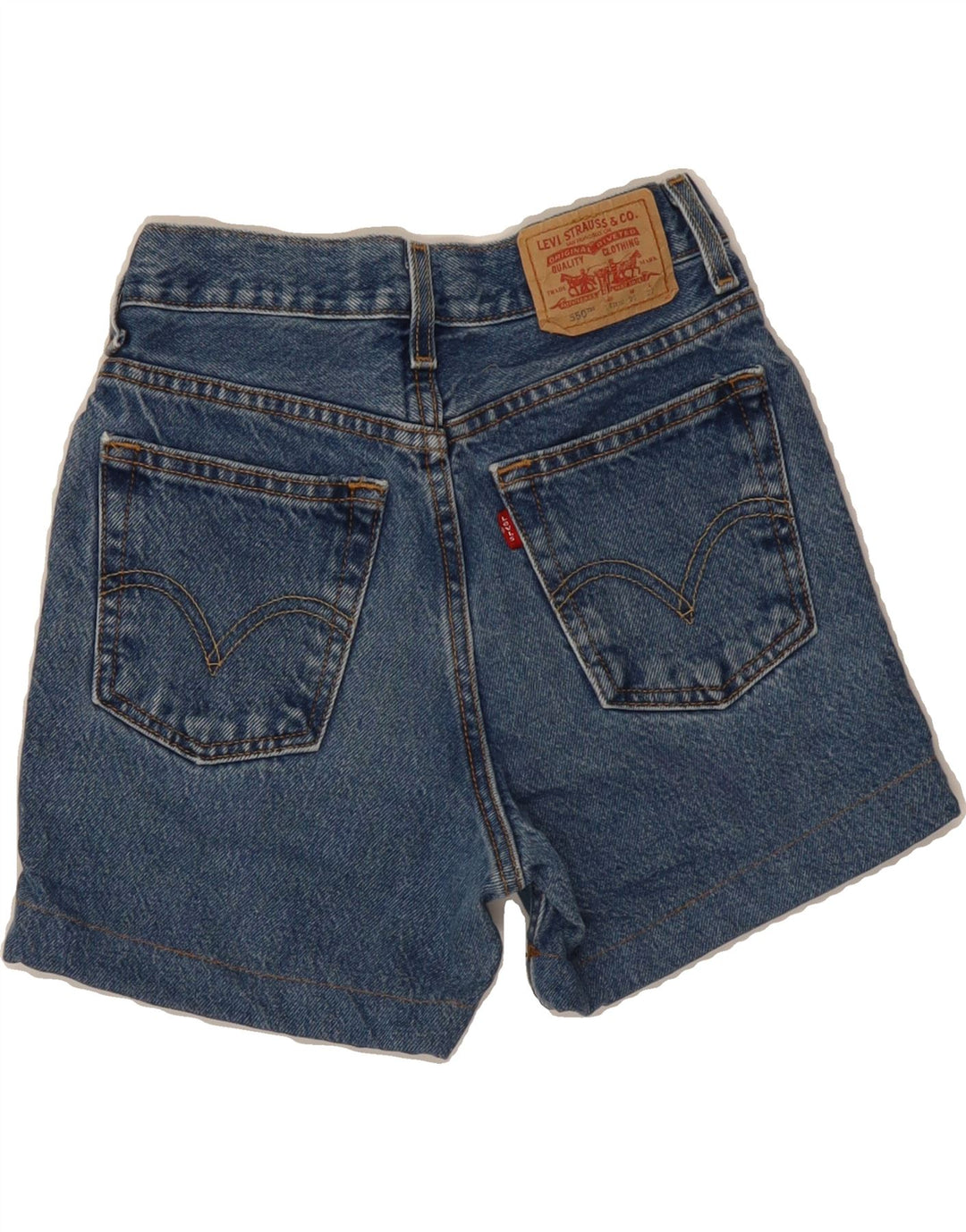 LEVI'S Boys 550 Denim Shorts 13-14 Years W25  Blue Cotton Vintage Levi's and Second-Hand Levi's from Messina Hembry 