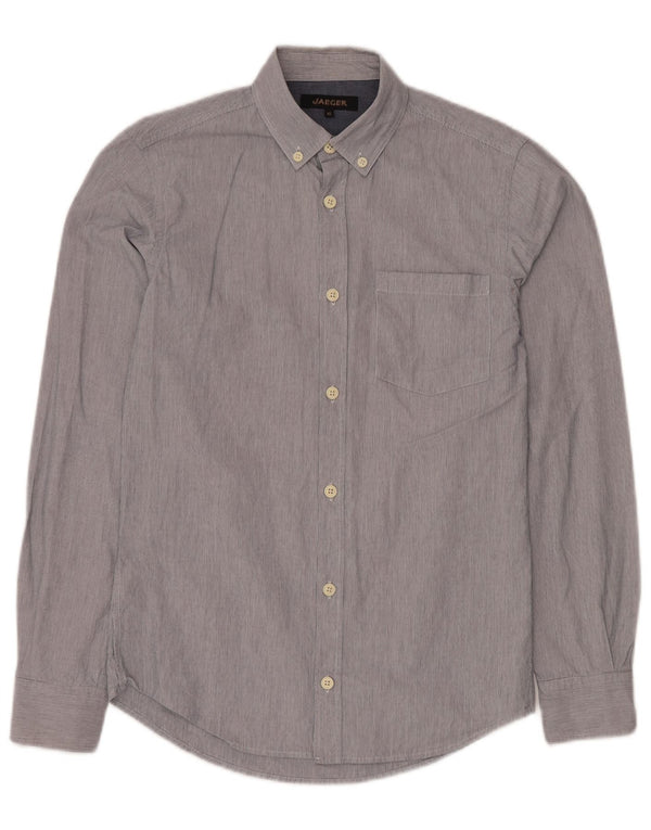 JAEGER Herreskjorte XS Marineblå nålestribet bomuld