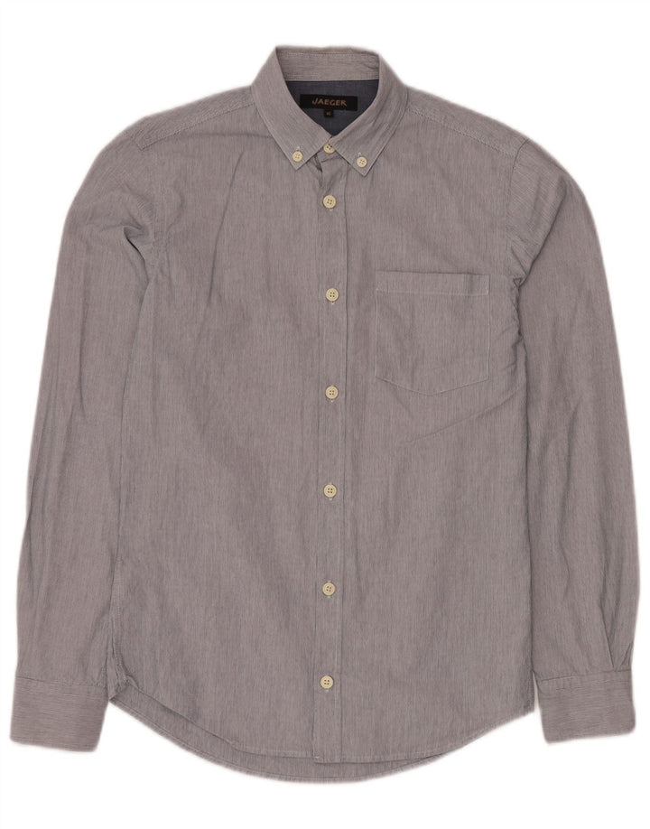 JAEGER Herreskjorte XS Marineblå nålestribet bomuld