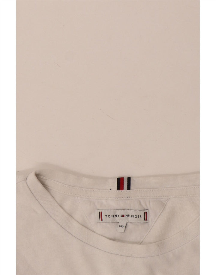Tommy Hilfiger Boys Grafisk Top Langærmet 11-12 År Hvid