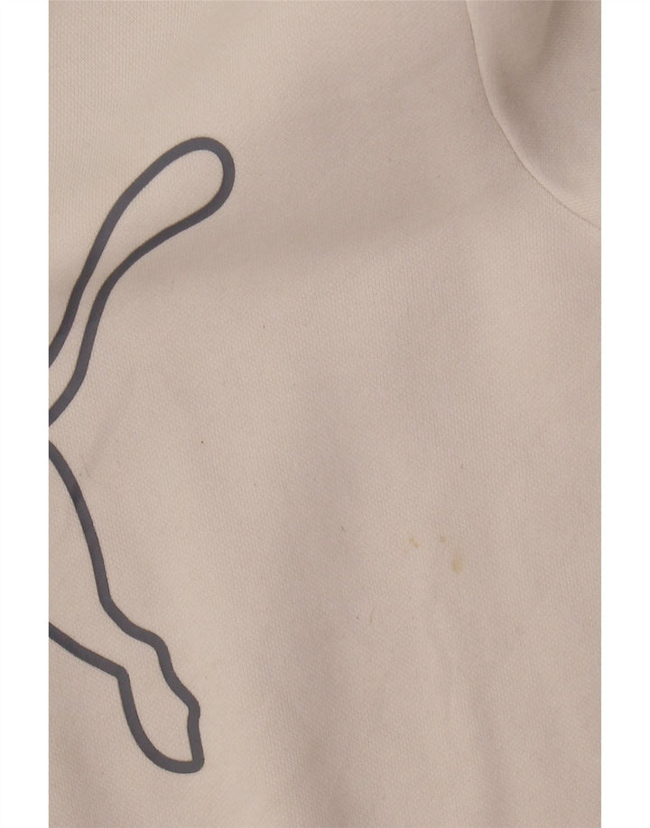 Puma Graphic Sweatshirt Jumper UK 14 Medium White Bomuld