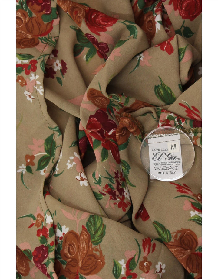 VINTAGE A-line nederdel til kvinder Medium W28 Beige Floral Polyester
